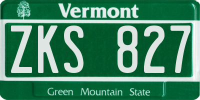 VT license plate ZKS827
