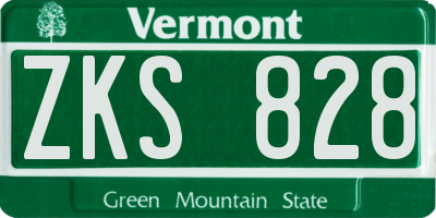 VT license plate ZKS828