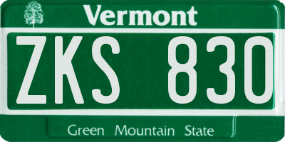 VT license plate ZKS830