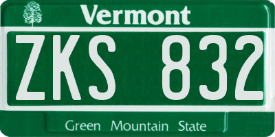 VT license plate ZKS832