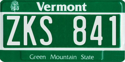 VT license plate ZKS841
