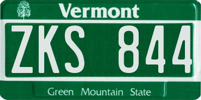 VT license plate ZKS844