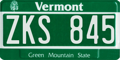 VT license plate ZKS845