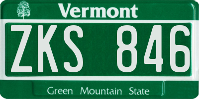 VT license plate ZKS846