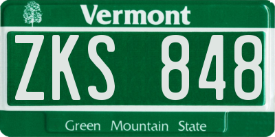 VT license plate ZKS848