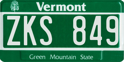 VT license plate ZKS849