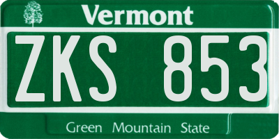 VT license plate ZKS853