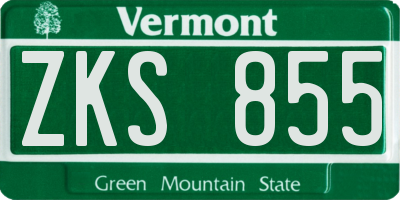 VT license plate ZKS855