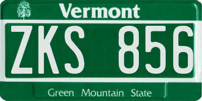 VT license plate ZKS856