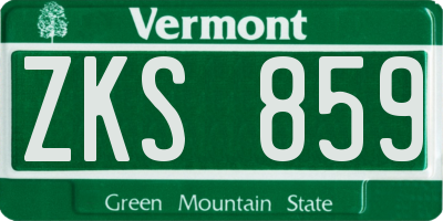 VT license plate ZKS859