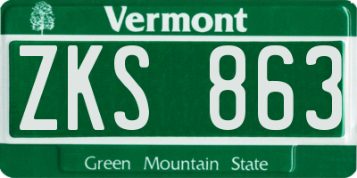 VT license plate ZKS863