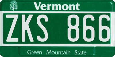 VT license plate ZKS866