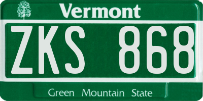 VT license plate ZKS868
