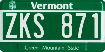 VT license plate ZKS871