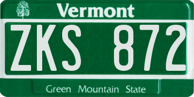 VT license plate ZKS872