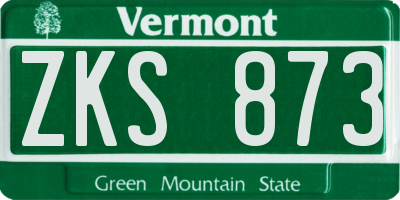 VT license plate ZKS873