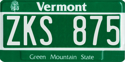 VT license plate ZKS875