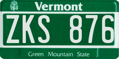 VT license plate ZKS876