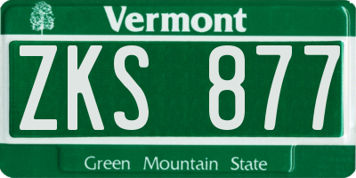 VT license plate ZKS877