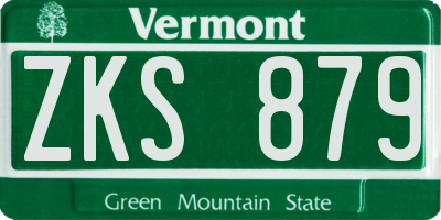 VT license plate ZKS879