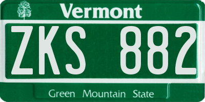 VT license plate ZKS882