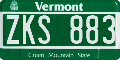 VT license plate ZKS883