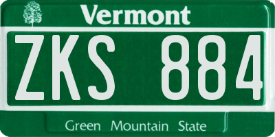 VT license plate ZKS884