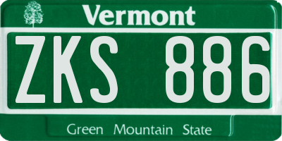 VT license plate ZKS886