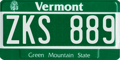 VT license plate ZKS889