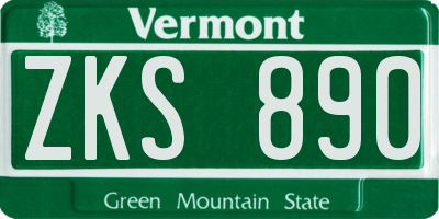 VT license plate ZKS890