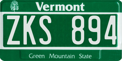 VT license plate ZKS894