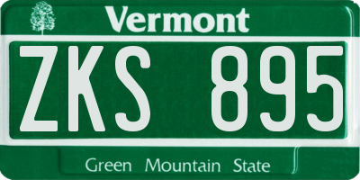VT license plate ZKS895