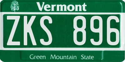 VT license plate ZKS896
