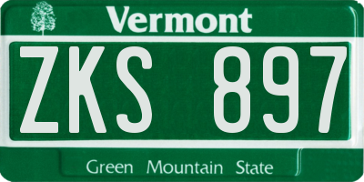 VT license plate ZKS897