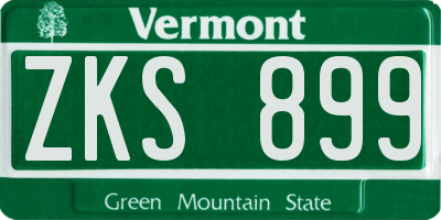 VT license plate ZKS899