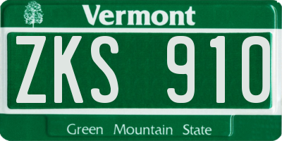 VT license plate ZKS910