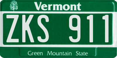 VT license plate ZKS911