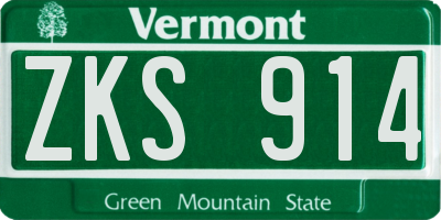 VT license plate ZKS914