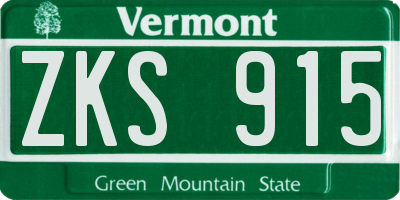 VT license plate ZKS915