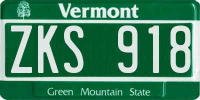 VT license plate ZKS918