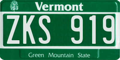 VT license plate ZKS919