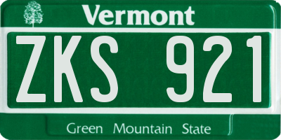 VT license plate ZKS921