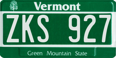 VT license plate ZKS927