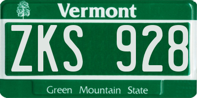 VT license plate ZKS928