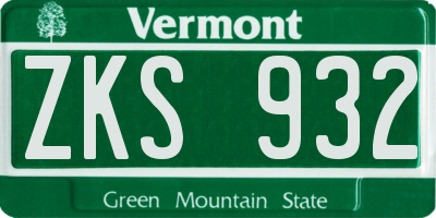 VT license plate ZKS932