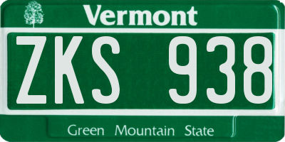 VT license plate ZKS938
