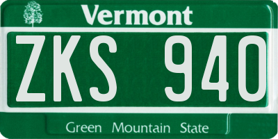 VT license plate ZKS940