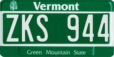 VT license plate ZKS944