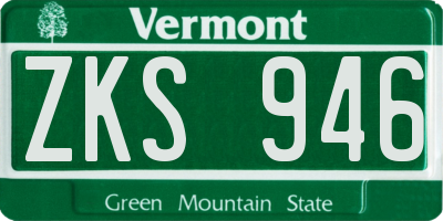 VT license plate ZKS946