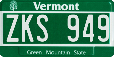 VT license plate ZKS949